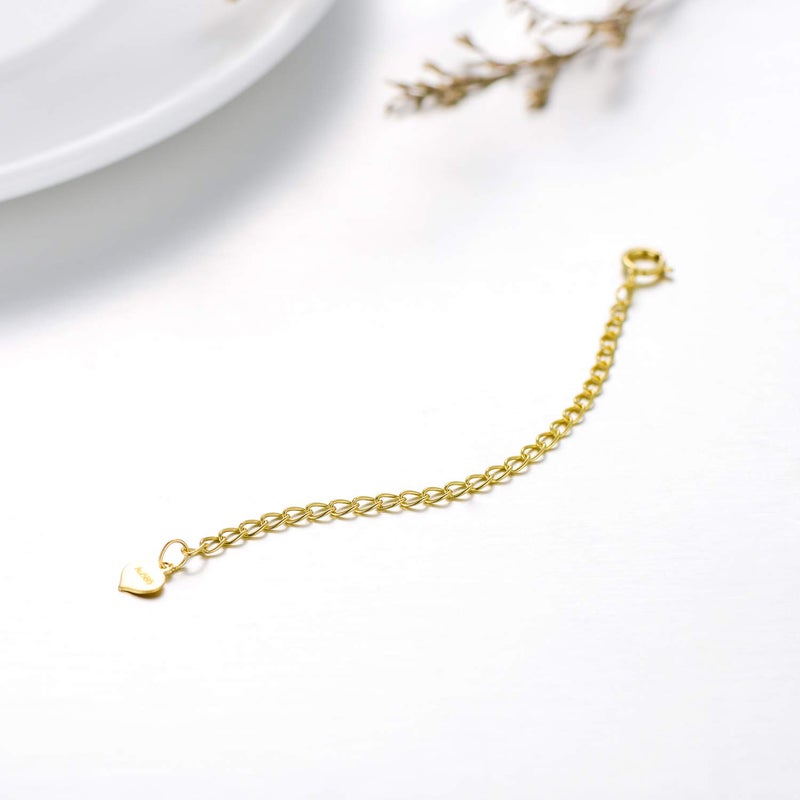 SISGEM 14K Solid Gold Chain Necklace Extender 3 Inch, Real Gold Durable Adjustable Extenders for Gold Necklace Bracelet - Image 2